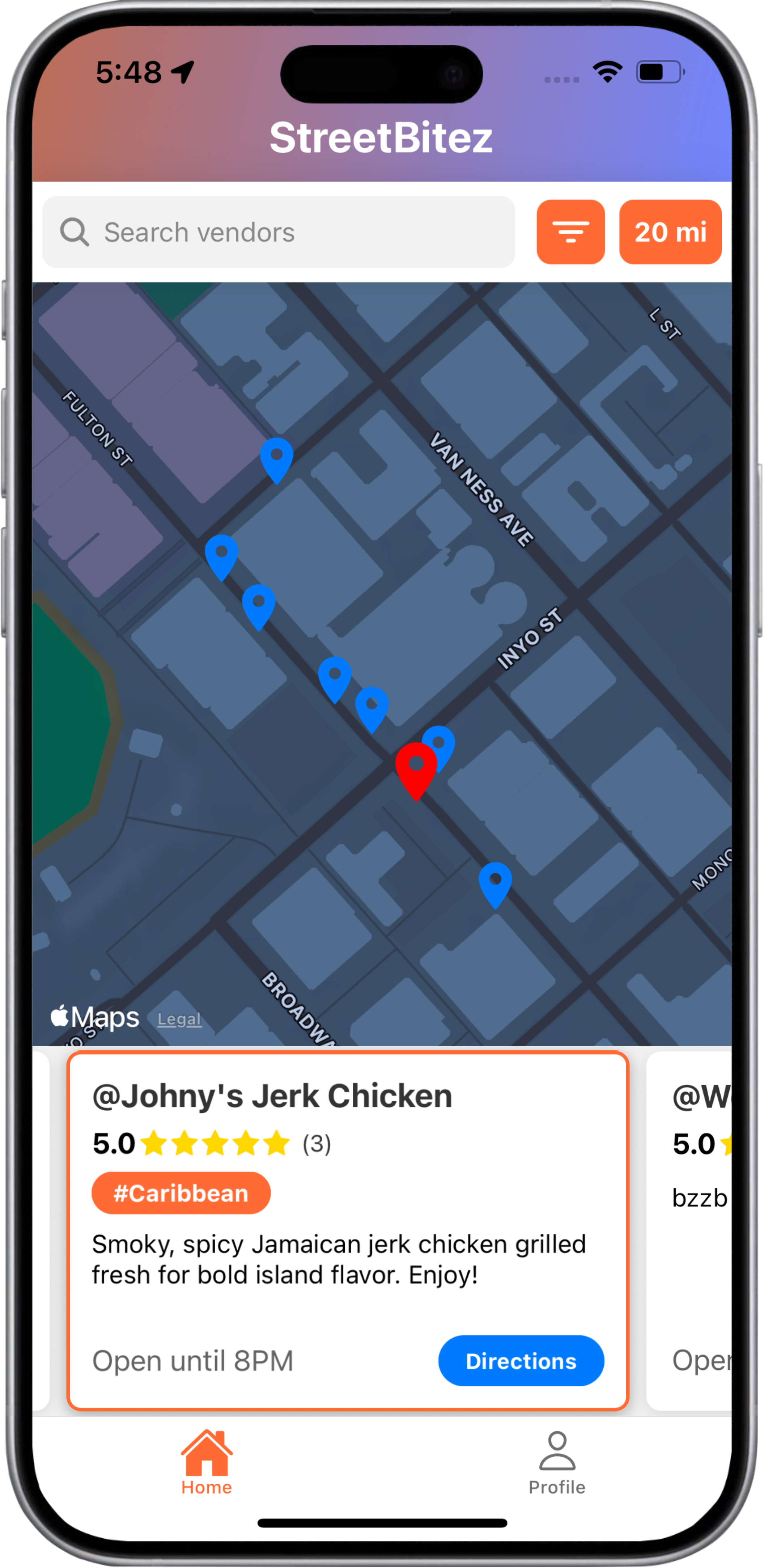 StreetBitez App Screenshot